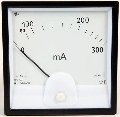 Ц42702 мА 5 1,5 В 120х120мм Миллиамперметр переменного тока УТ000005987